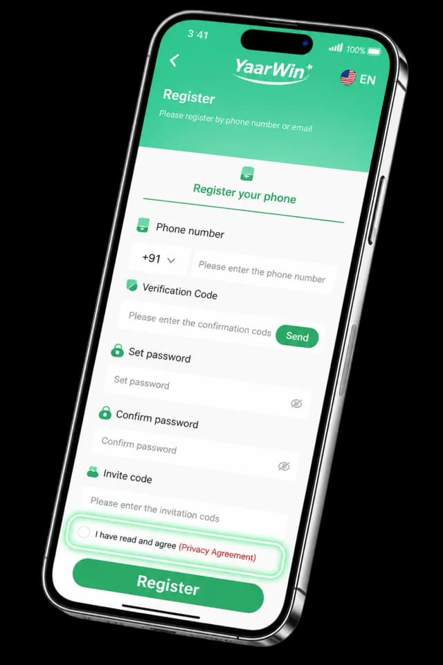YaarWin accept privacy agreement