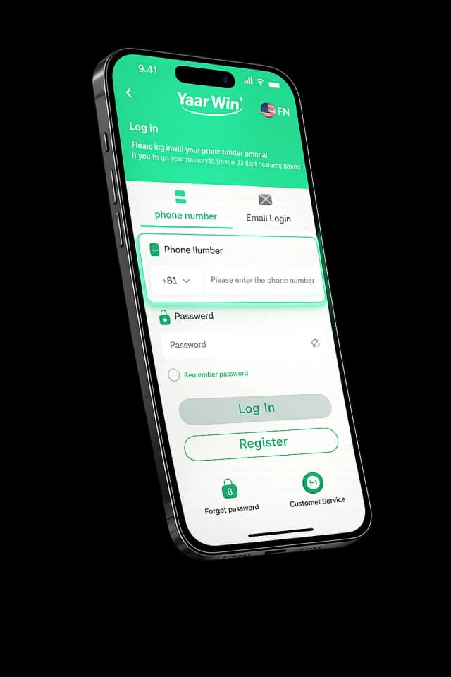 YaarWin enter phone number to login