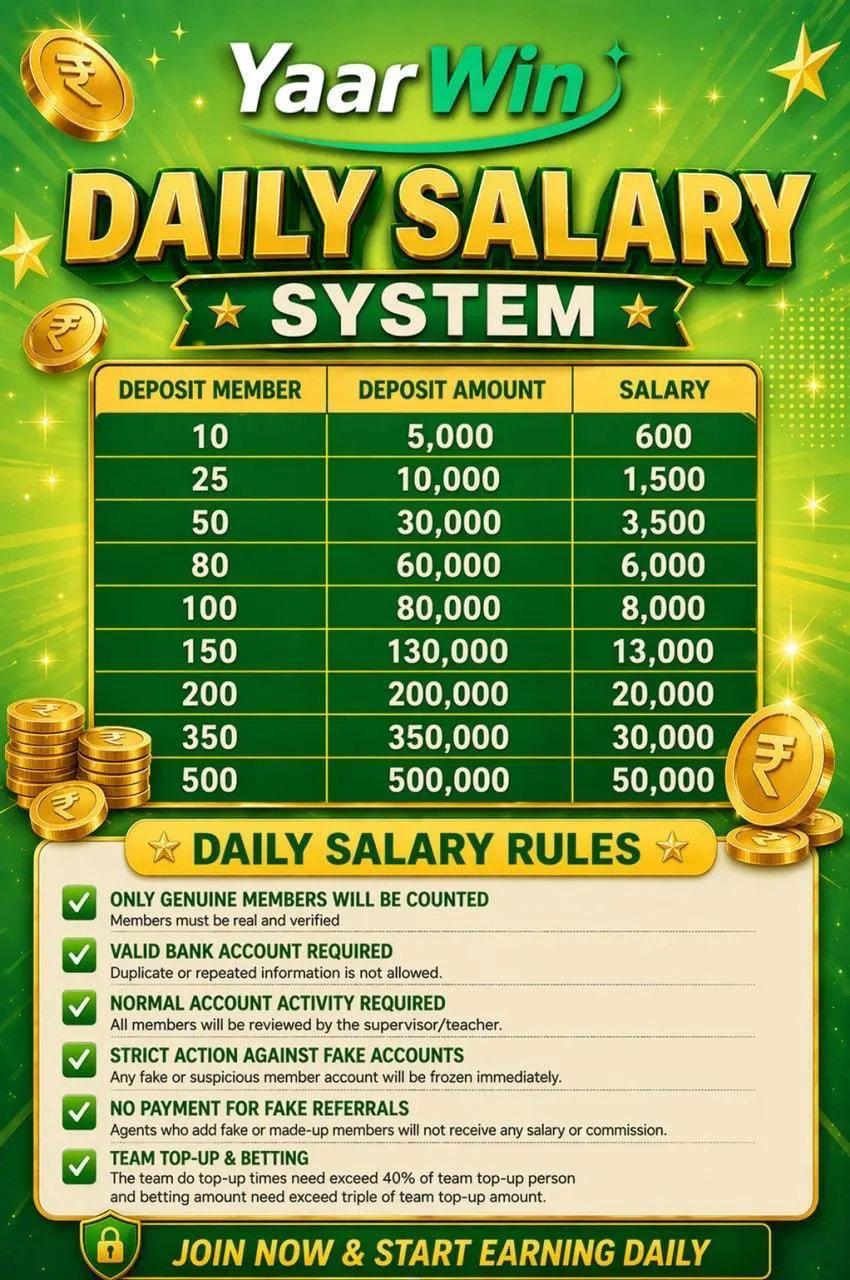 YaarWin daily salary system